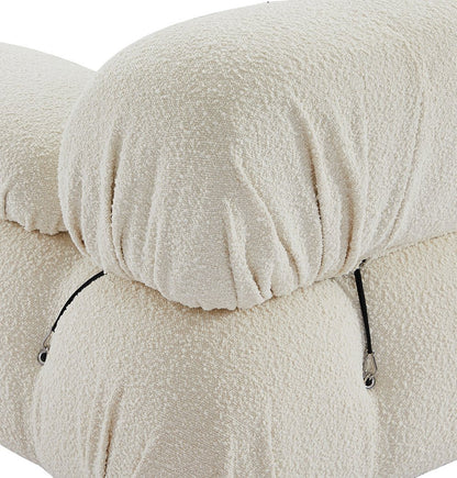 Gioia 1-Seater Chair - Left Armrest - Cream/White Boucle - GFURN