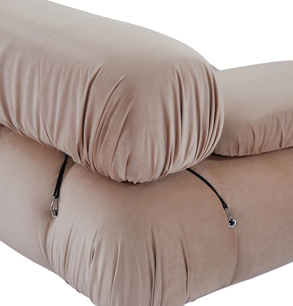 Gioia 1-Seater Chair - Right Armrest - Beige Velvet - GFURN