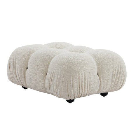 Gioia Ottoman - Cream/White Boucle - GFURN