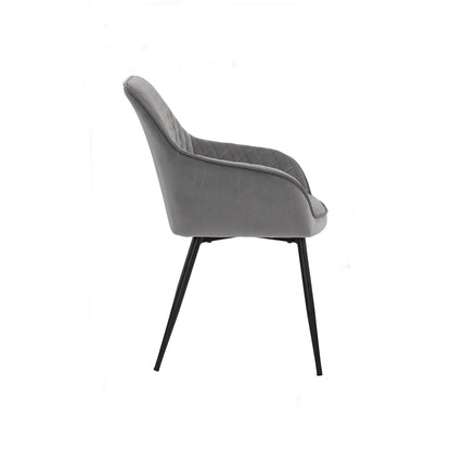 Hakon Dining Chair - Grey Velvet - GFURN