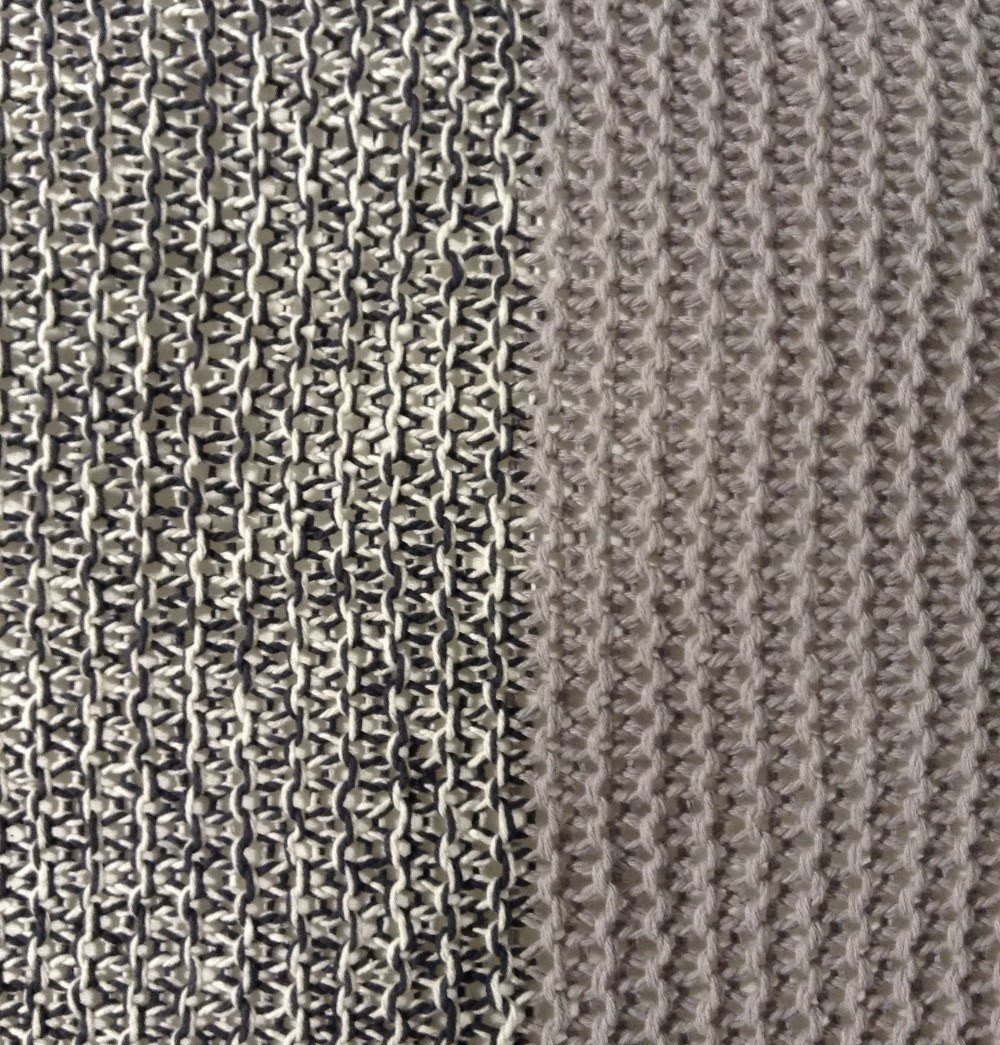 Handmade Knitted Floor Cushion | Mottled Grey & Ashes Of Roses - GFURN