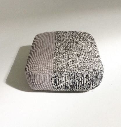 Handmade Knitted Floor Cushion | Mottled Grey & Ashes Of Roses - GFURN