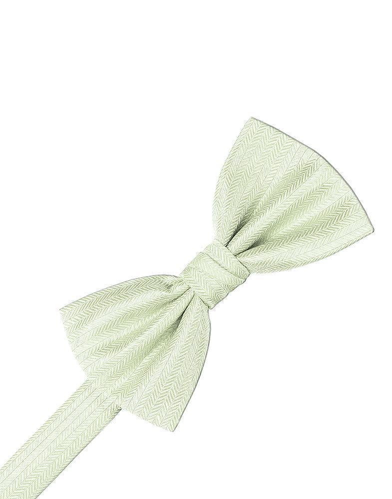 Jade Herringbone Bow Tie