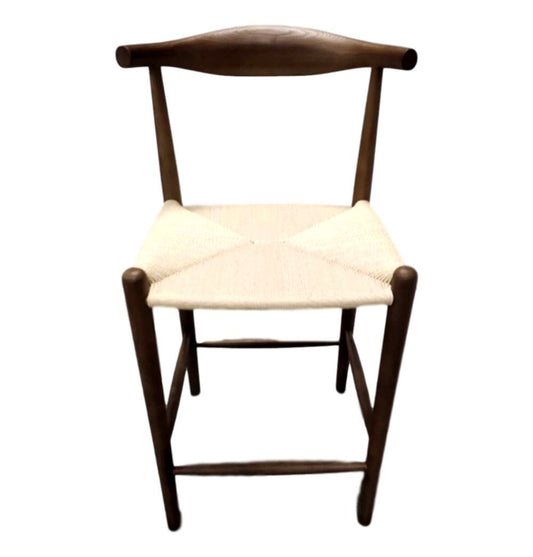 Mid Century Modern Counter Stool - Myson Counter Stool - Walnut & Natural Cord