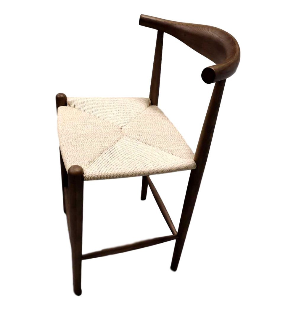 Mid Century Modern Counter Stool - Myson Counter Stool - Walnut & Natural Cord