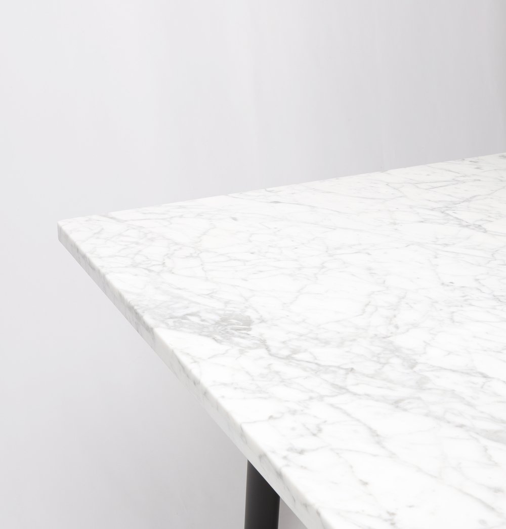 White Marble Dining Table - Roland Dining Table - Marble Top