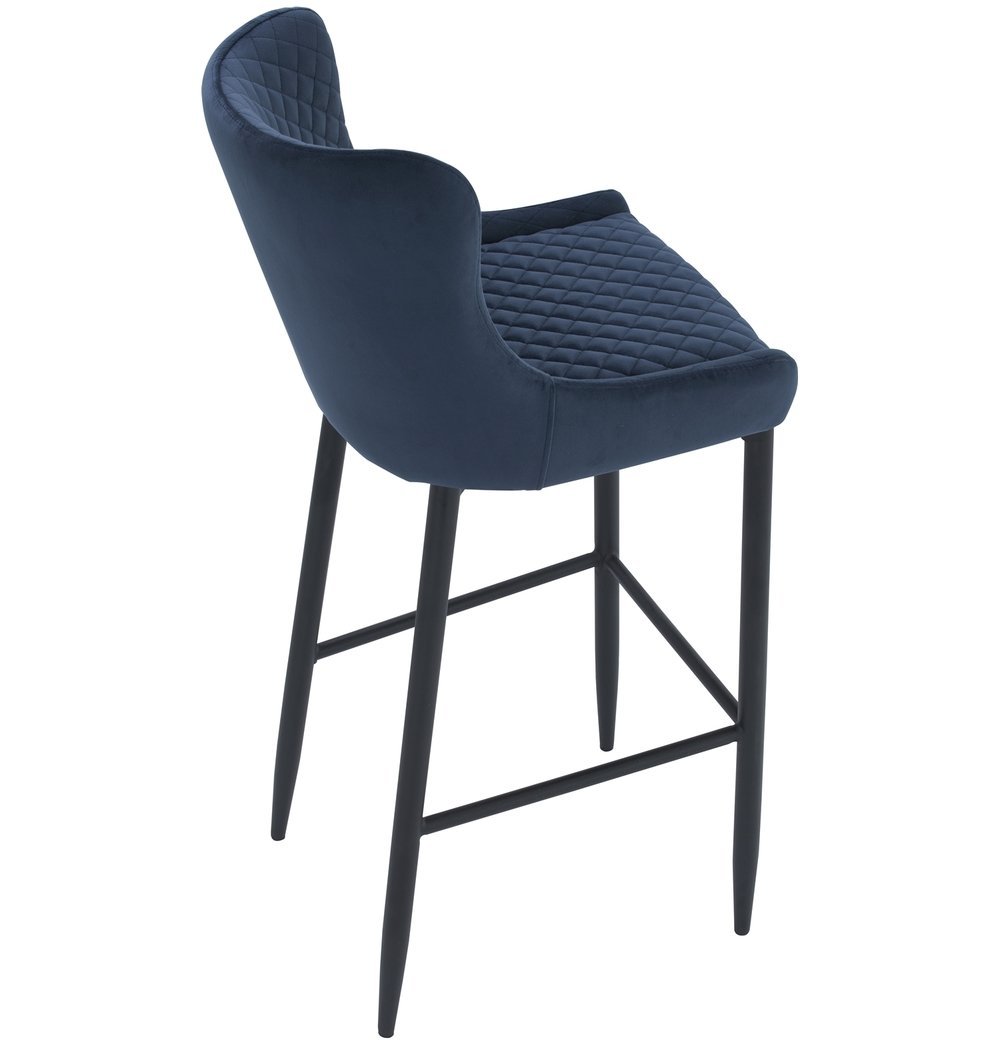 Blue Velvet Counter Stool - Saskia Counter Stool - Navy