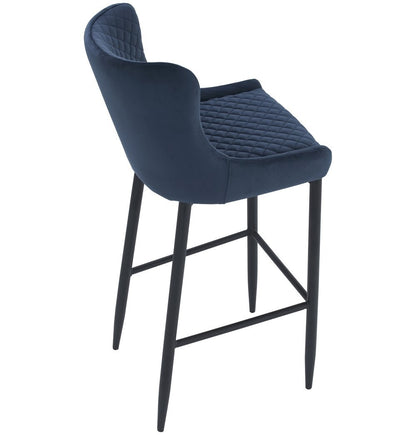 Blue Velvet Counter Stool - Saskia Counter Stool - Navy