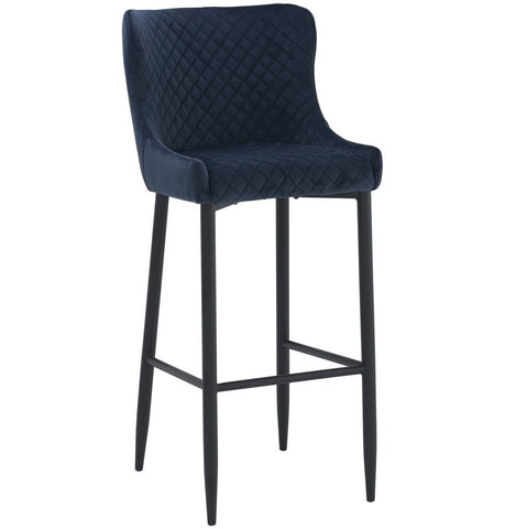 Blue Velvet Counter Stool - Saskia Counter Stool - Navy