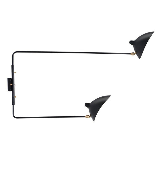 Sergio Rotating Sconce Two Straight Arms Wall Lamp - GFURN