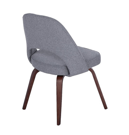 Sienna Executive Side Chair - Dark Grey Fabric & Walnut Legs - GFURN