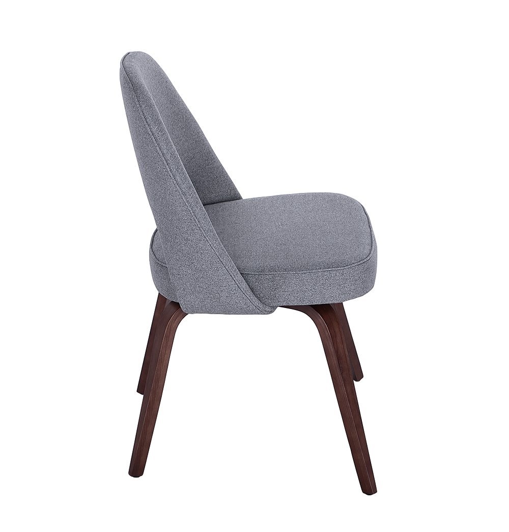 Sienna Executive Side Chair - Dark Grey Fabric & Walnut Legs - GFURN