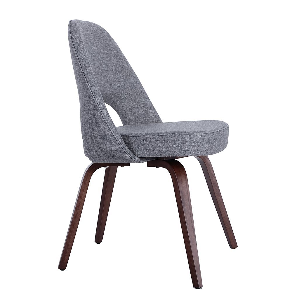 Sienna Executive Side Chair - Dark Grey Fabric & Walnut Legs - GFURN