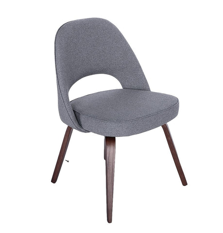 Sienna Executive Side Chair - Dark Grey Fabric & Walnut Legs - GFURN