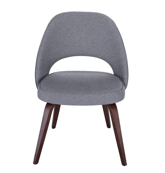 Sienna Executive Side Chair - Dark Grey Fabric & Walnut Legs - GFURN