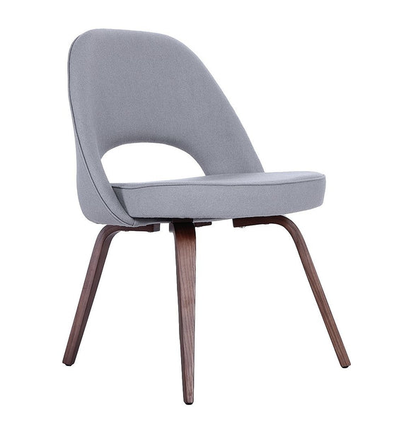 Sienna Executive Side Chair - Grey Fabric & Walnut Legs - GFURN