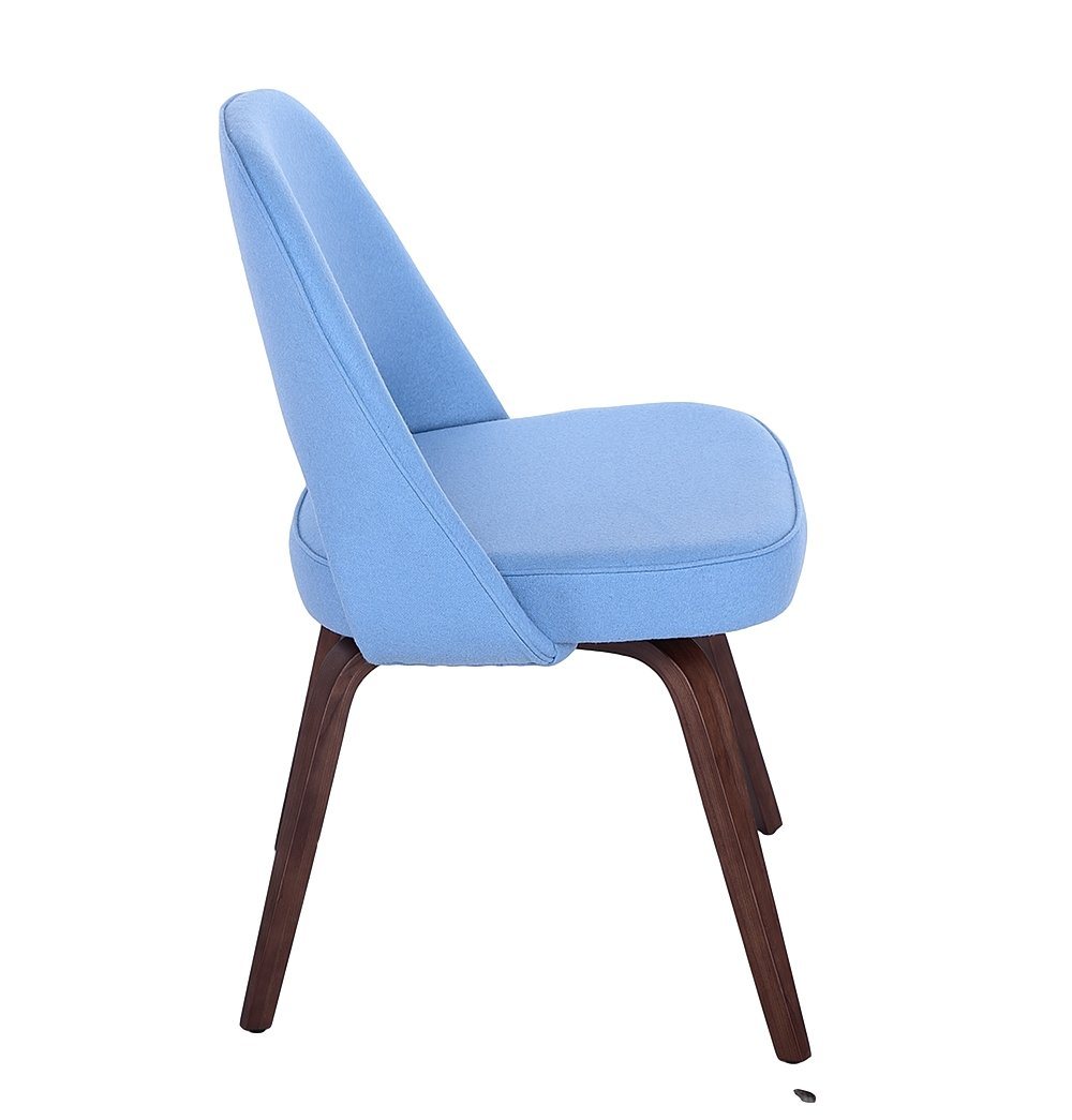 Sienna Executive Side Chair - Light Blue Fabric & Walnut Legs - GFURN