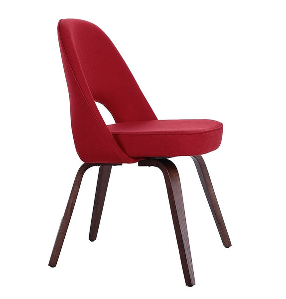 Sienna Executive Side Chair - Red Fabric & Walnut Legs - GFURN