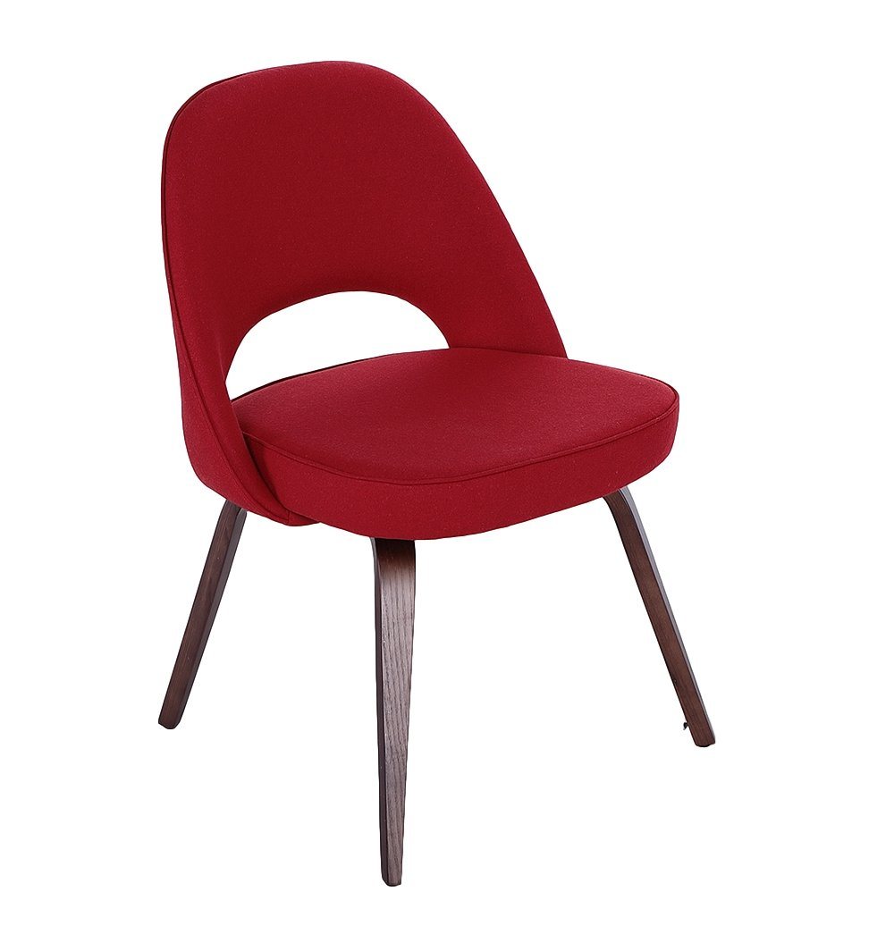 Sienna Executive Side Chair - Red Fabric & Walnut Legs - GFURN