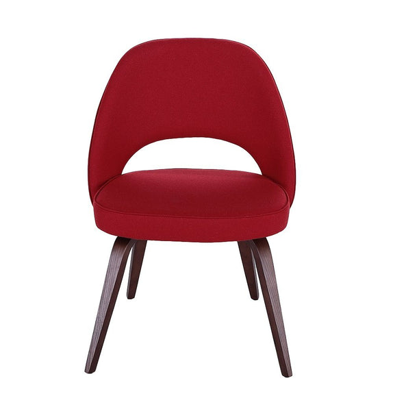 Sienna Executive Side Chair - Red Fabric & Walnut Legs - GFURN