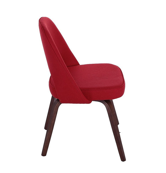 Sienna Executive Side Chair - Red Fabric & Walnut Legs - GFURN