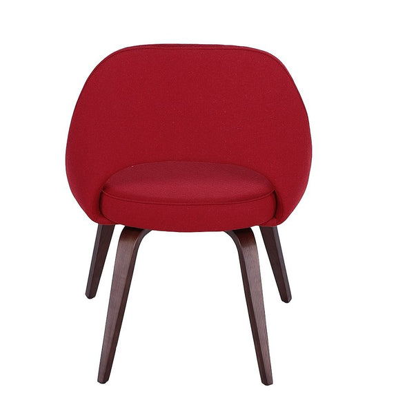 Sienna Executive Side Chair - Red Fabric & Walnut Legs - GFURN