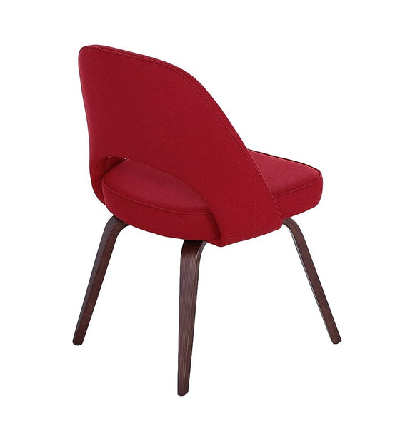 Sienna Executive Side Chair - Red Fabric & Walnut Legs - GFURN