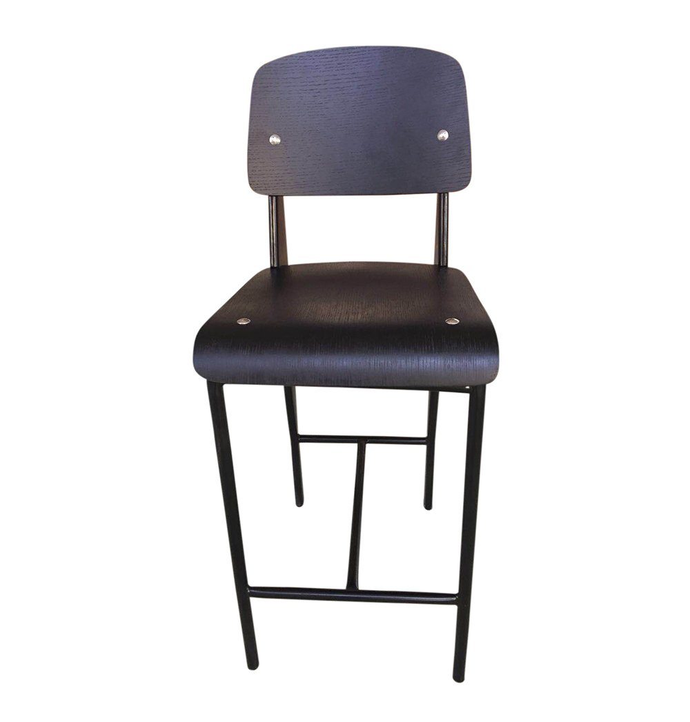 Standard Counter Stool - Black Seat/Back & Black Frame - Reproduction - GFURN