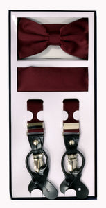 Suspender Set Burgundy