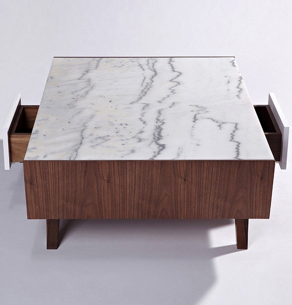 Wood and Marble Coffee Table - Vera Wood & Marble Coffee Table