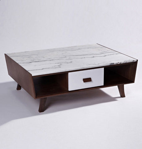 Wood and Marble Coffee Table - Vera Wood & Marble Coffee Table