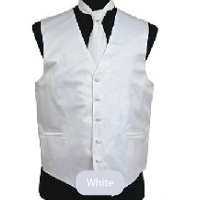 White Mens Solid Vest